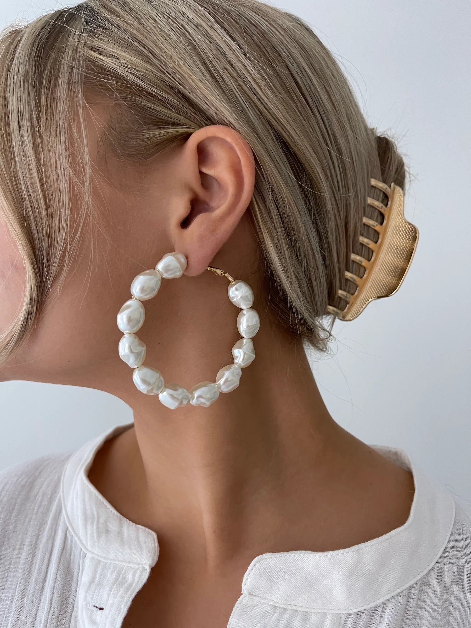 XL Pearl Hoops