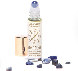 CONFIDENCE ROLL-ON - ESSENTIAL OIL AROMATHERAPY WITH SODALITE CRYSTALS