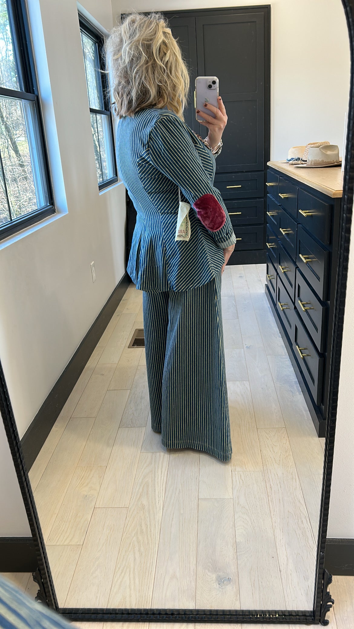 Alaia Stripe Denim Blazer