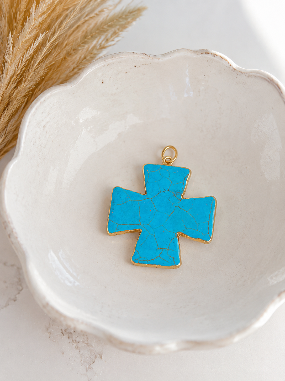 Turquoise Cross Pendant T1