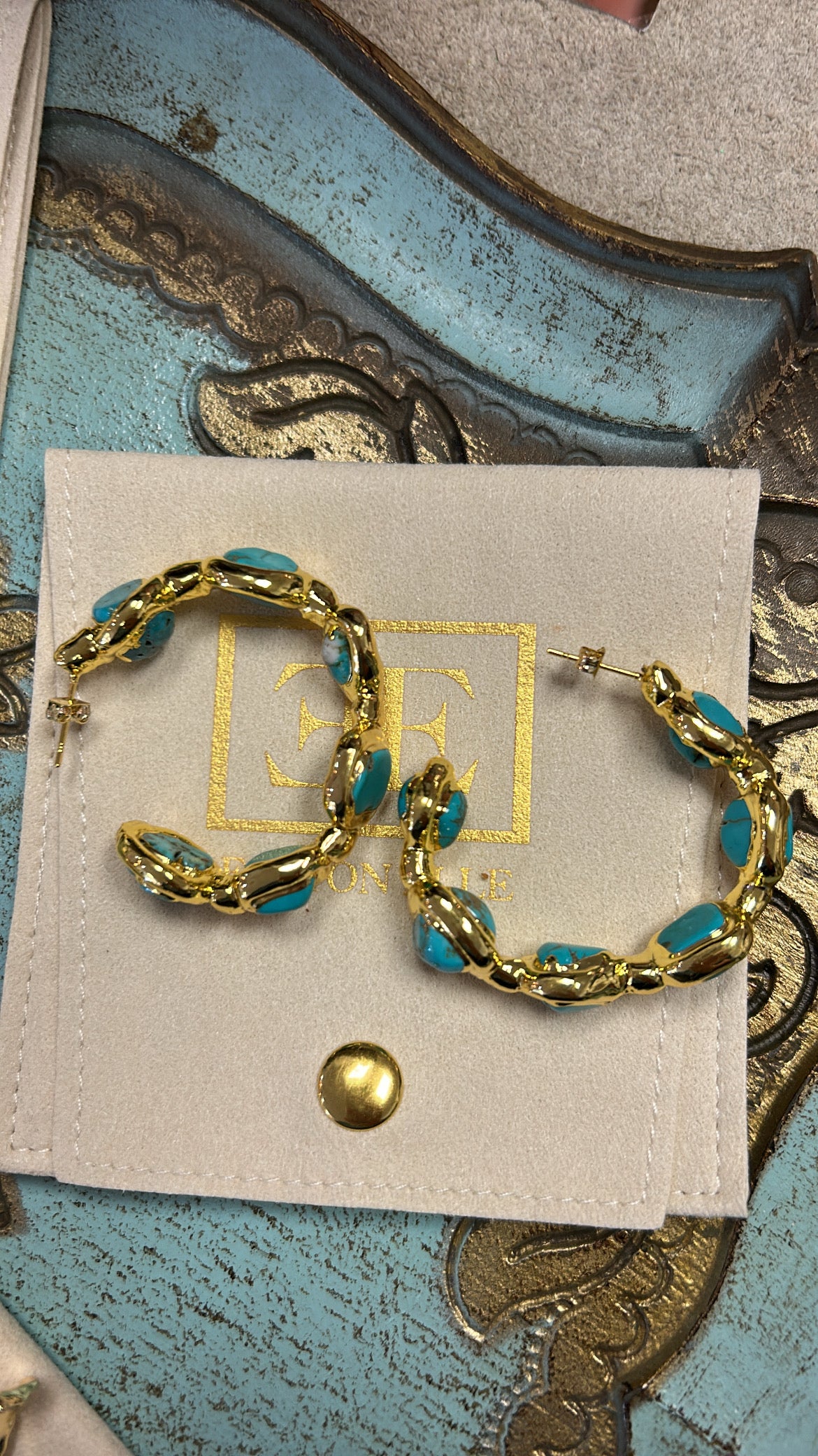 Turquoise Hoo Earrings