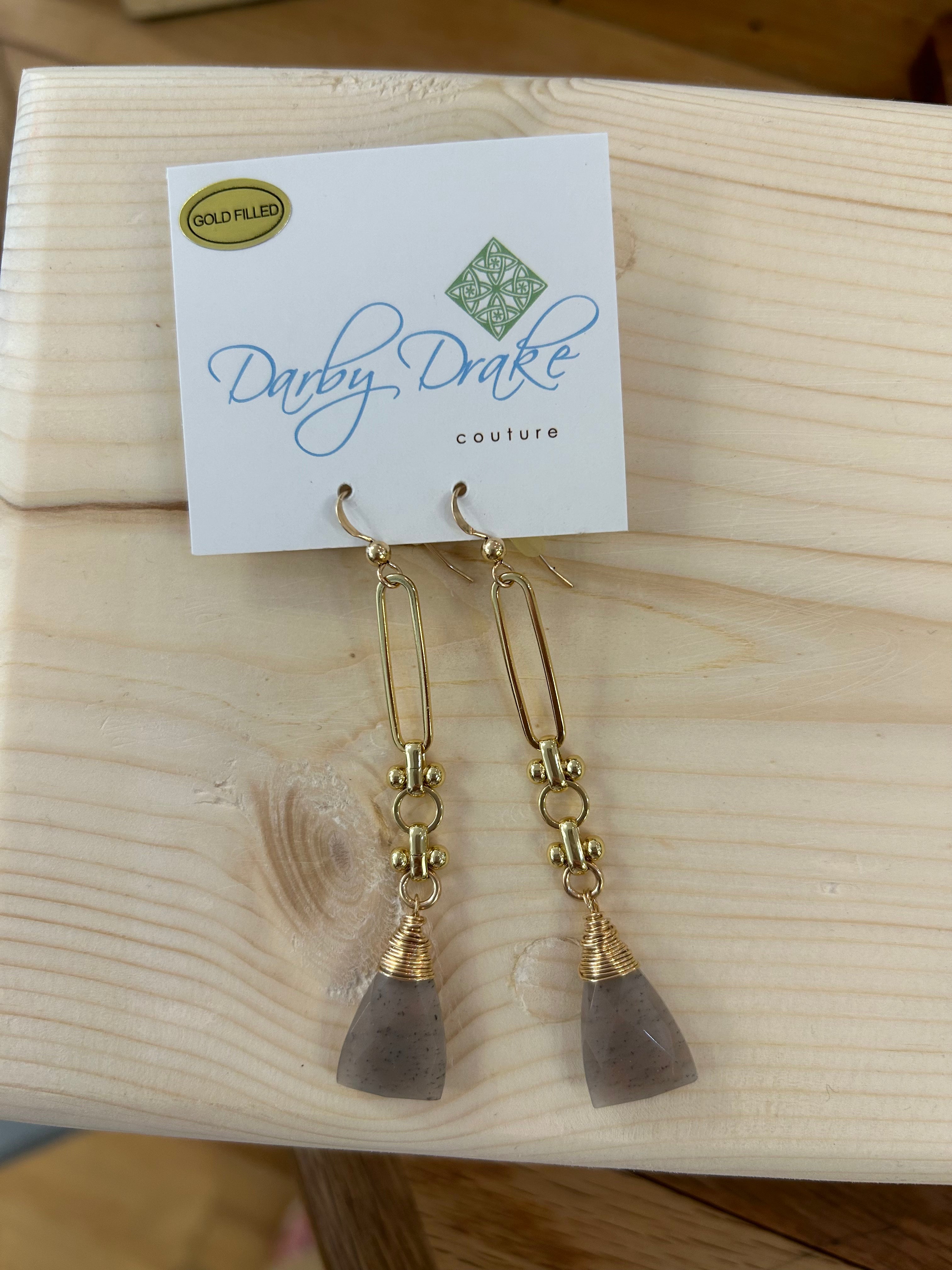 Gold Filled/White Moonstone Earrings A6