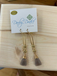 Gold Filled/White Moonstone Earrings A6