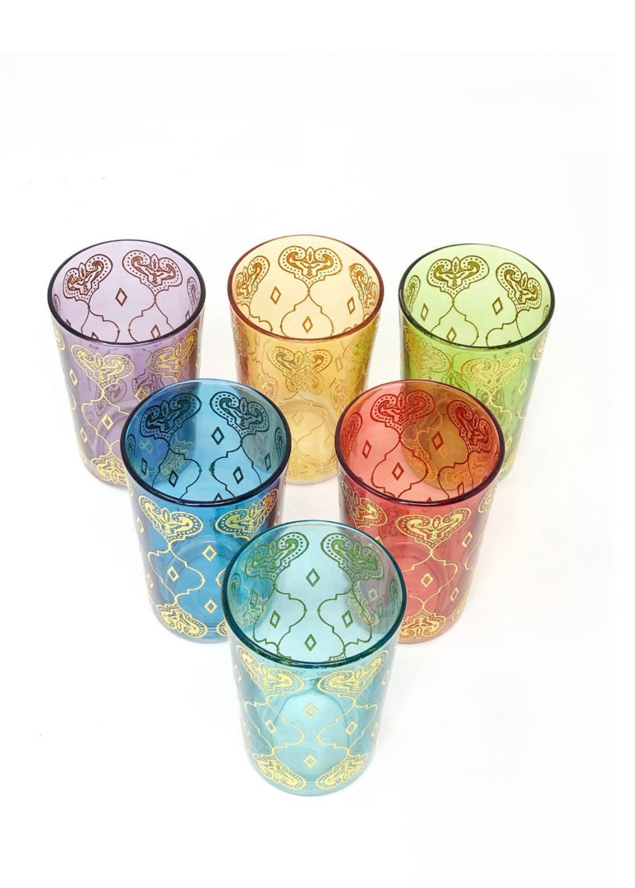 Set of Assorted Color Tea Glasses Harta Design
