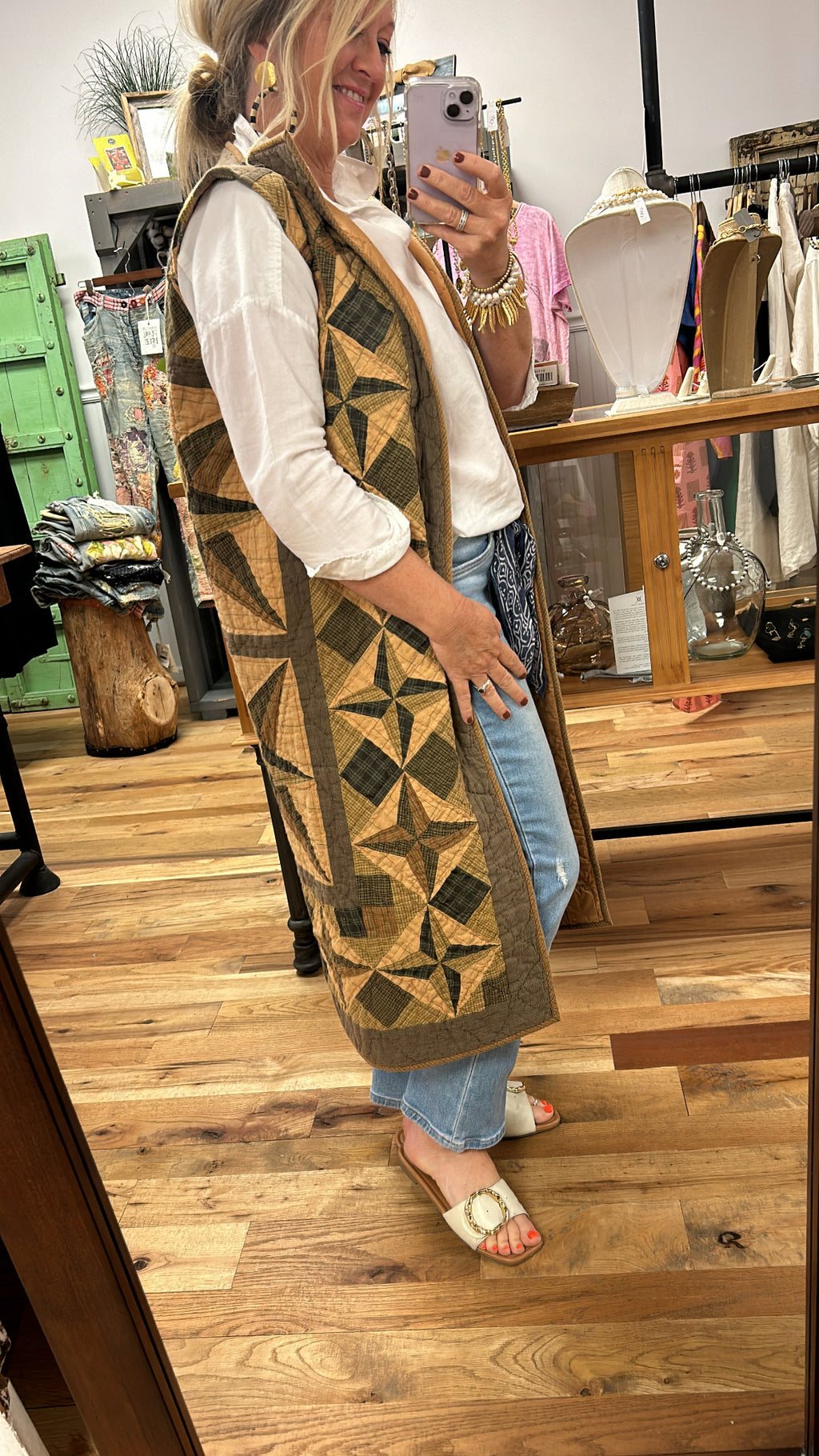 Star Print Long Vest