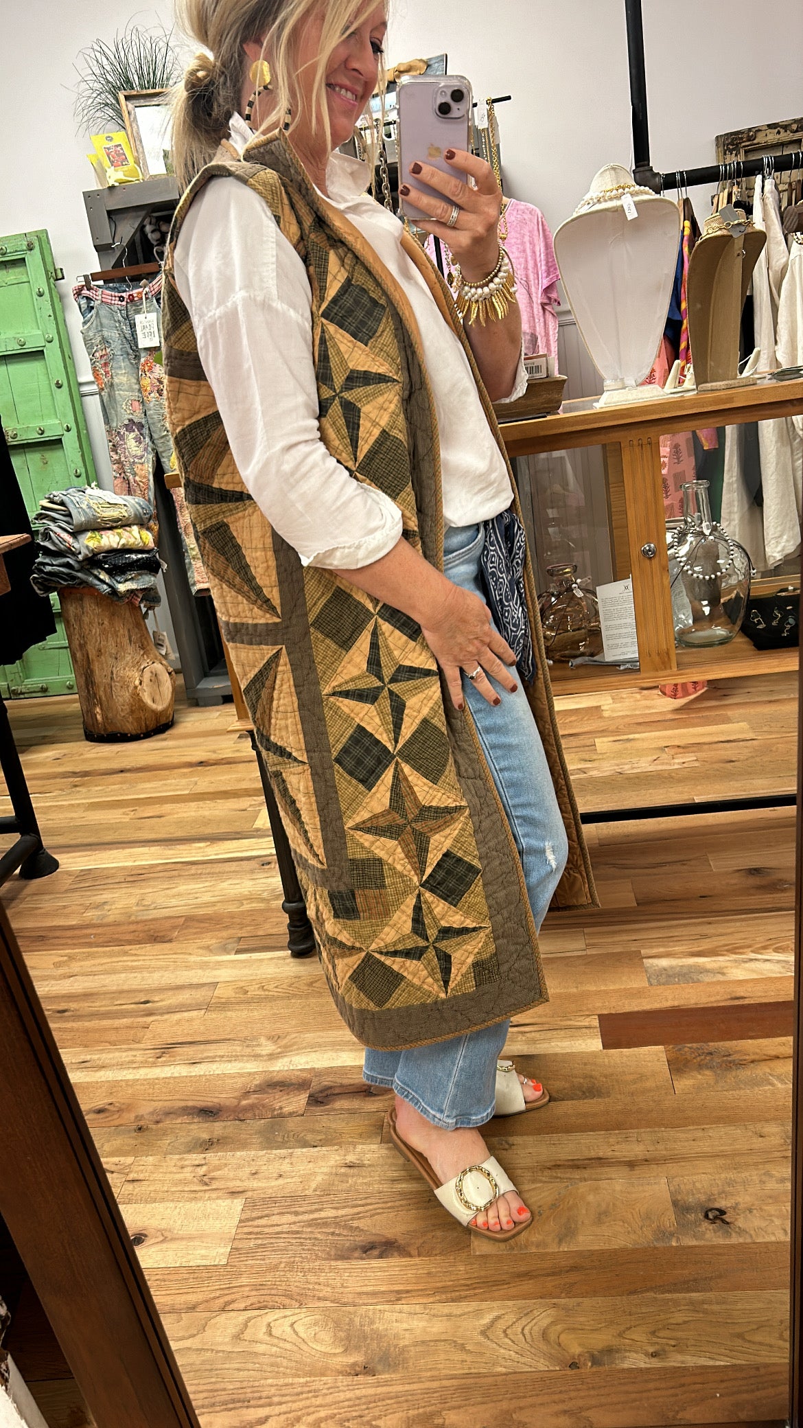 Star Print Long Vest