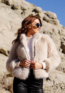 Champagne Fox Faux Fur Parkside Bomber Jacket