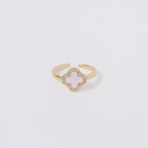 Mother of Pearl Quatrefoil Ring