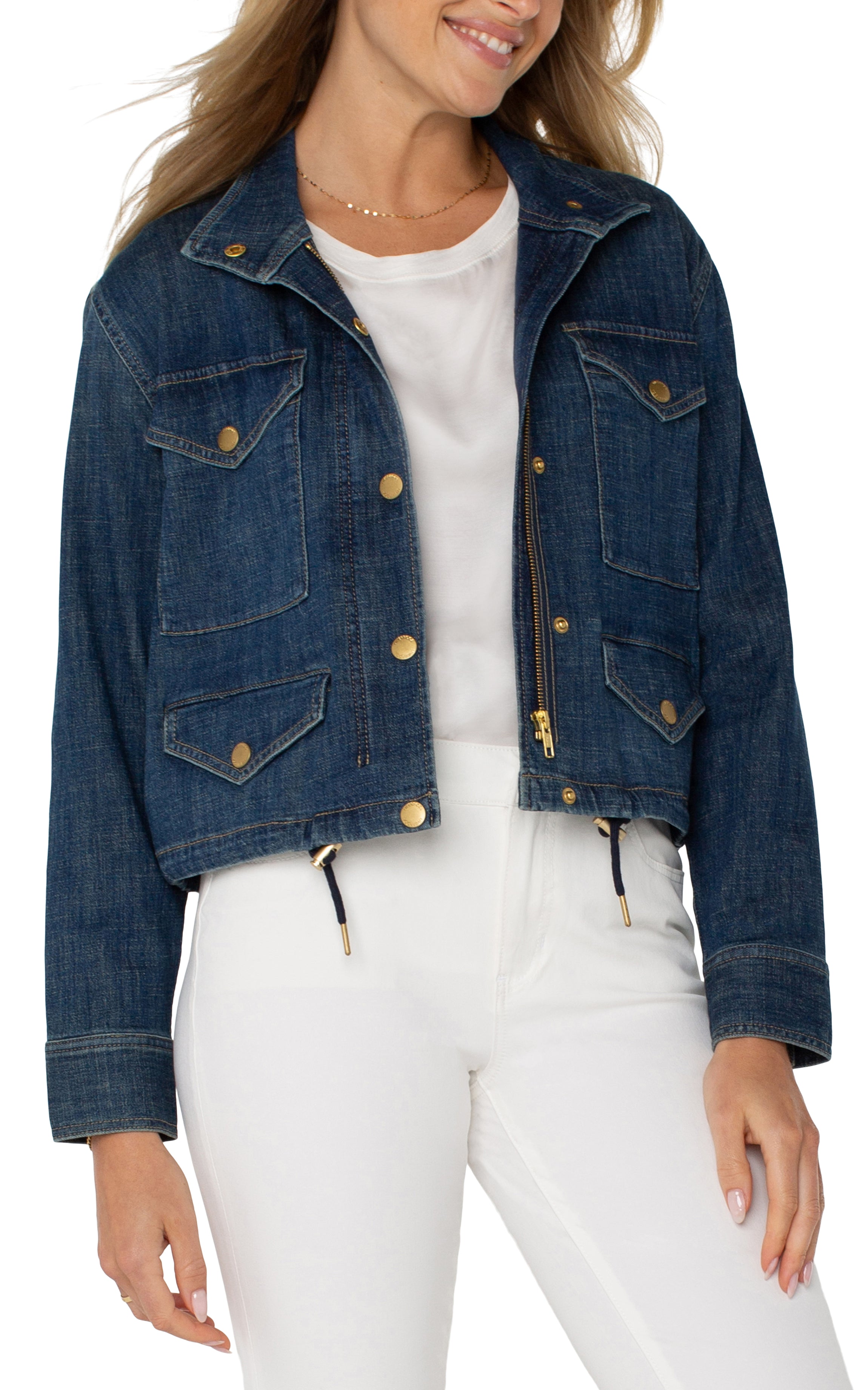 Cropped cargo jacket