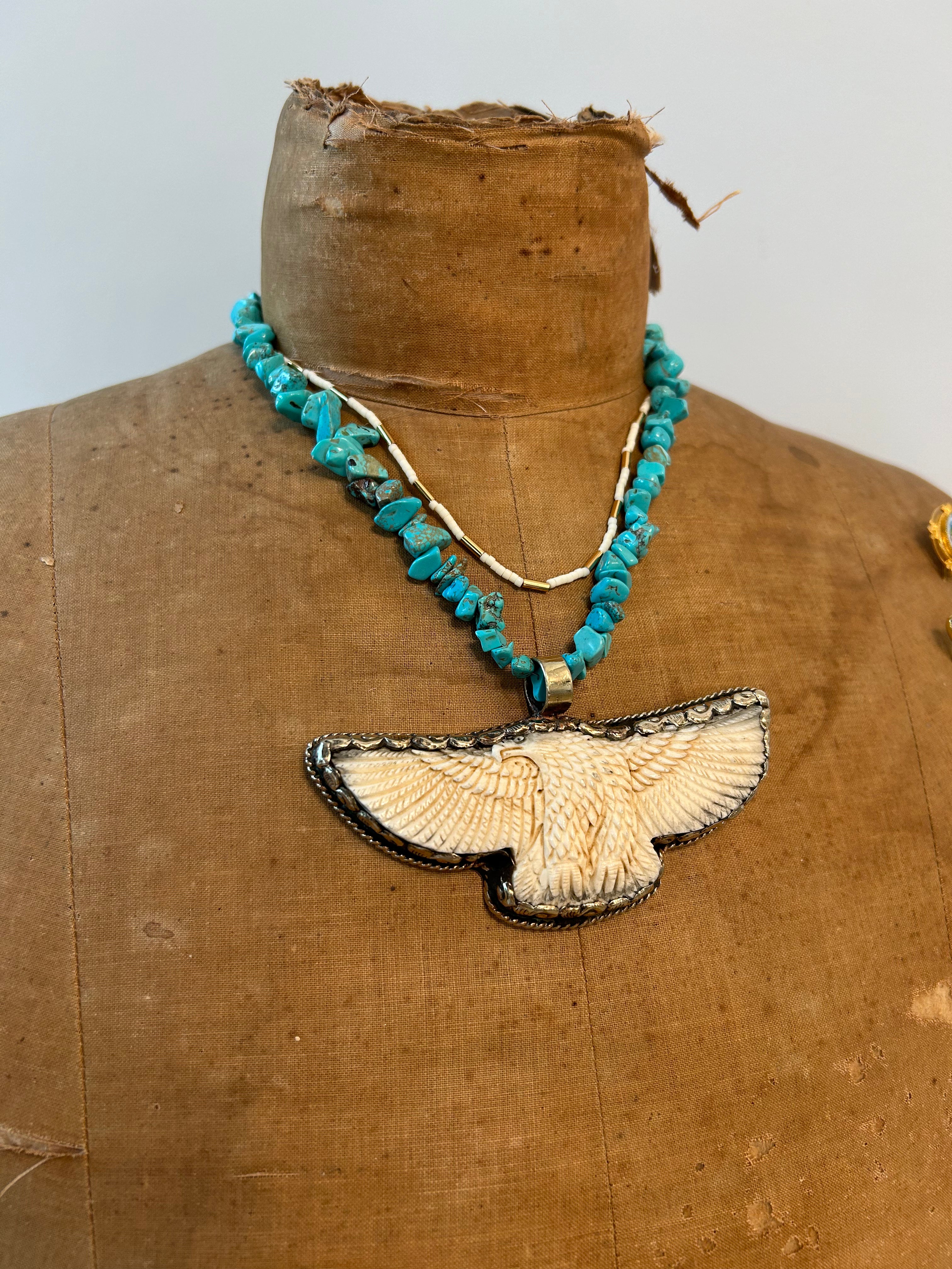 Turquoise Bird Necklace