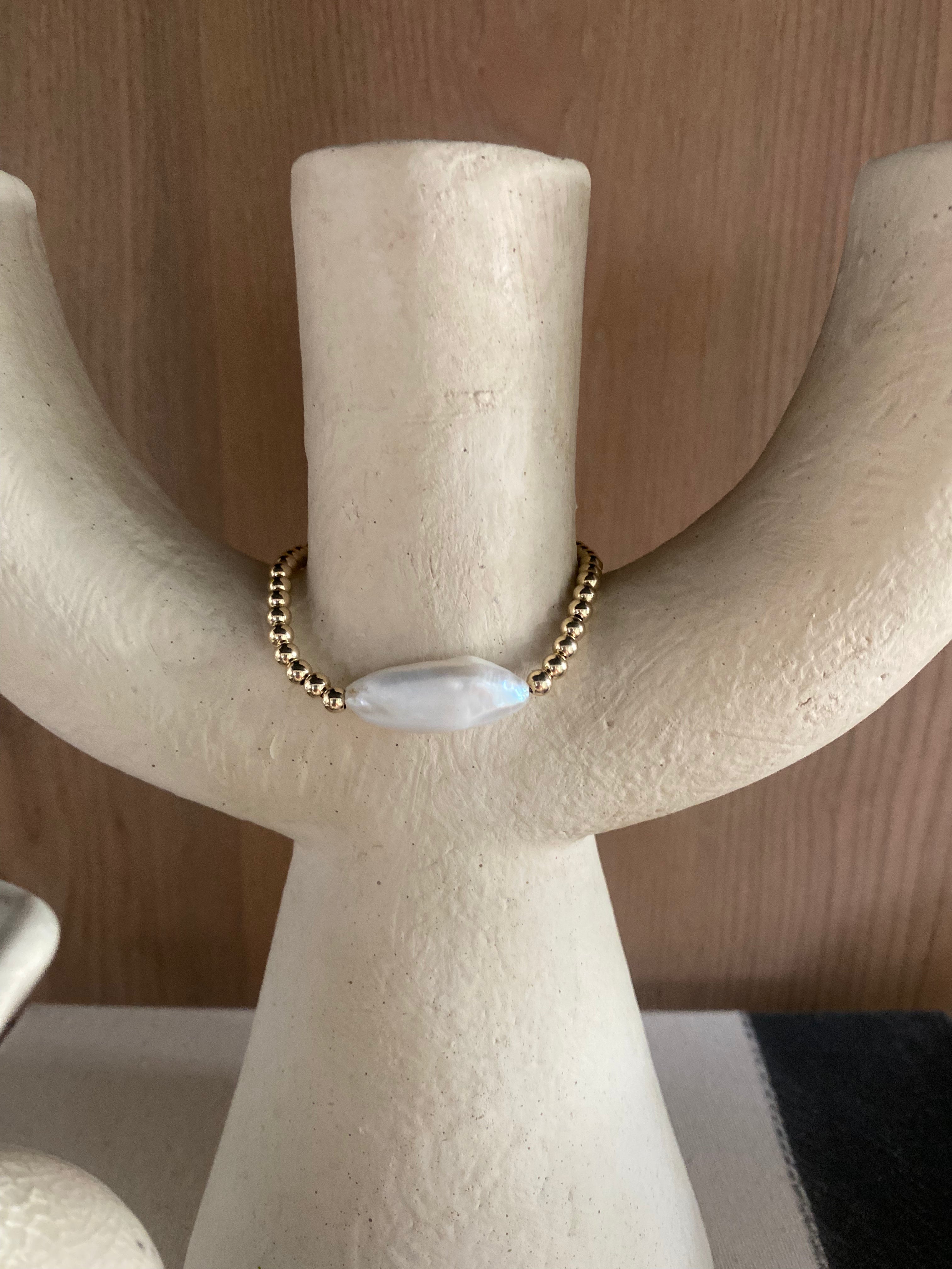 Gold Filled Stick Pearl Bracelet ZE