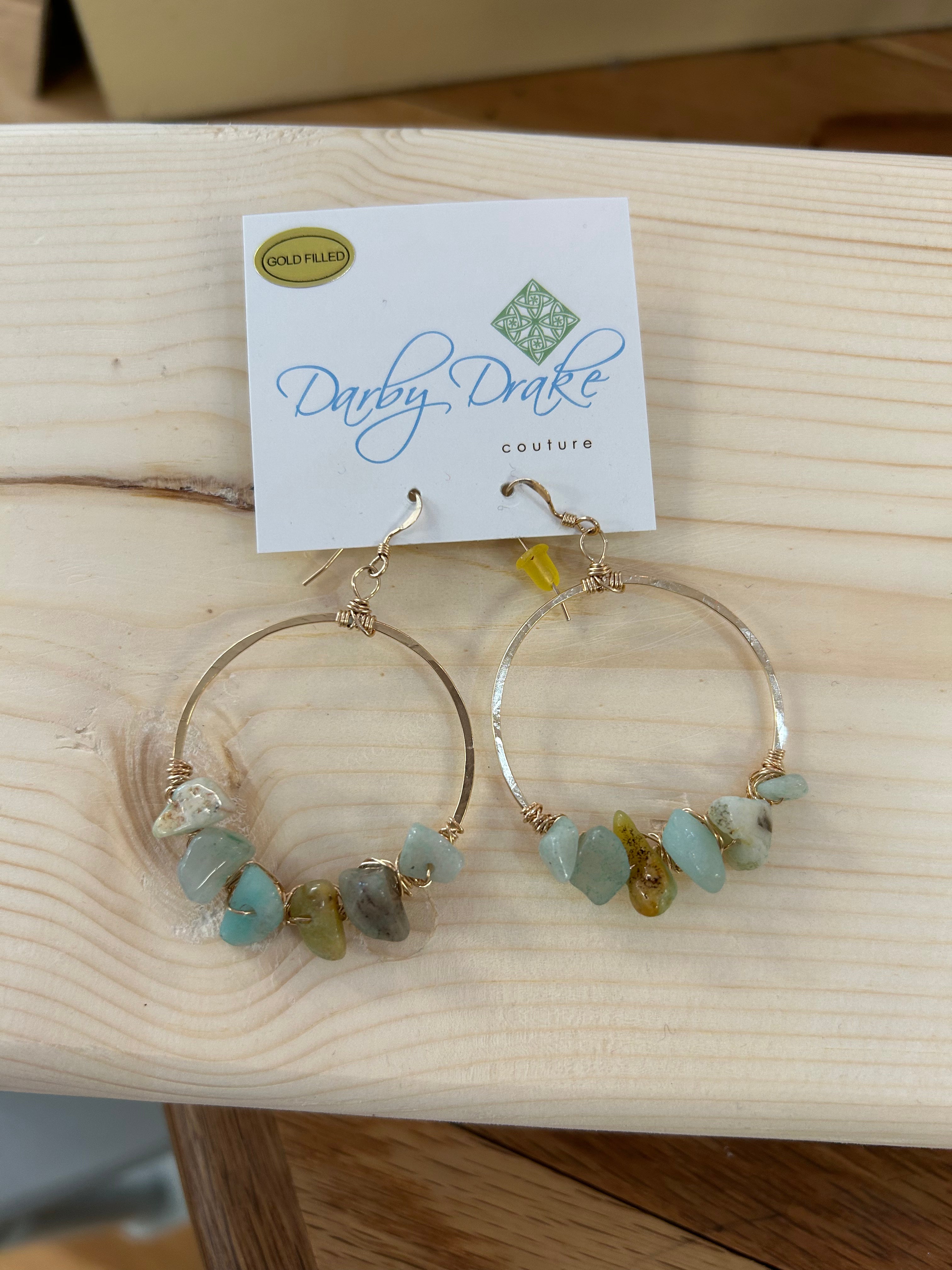 Gold Filled Earrings/ Amazonite A5