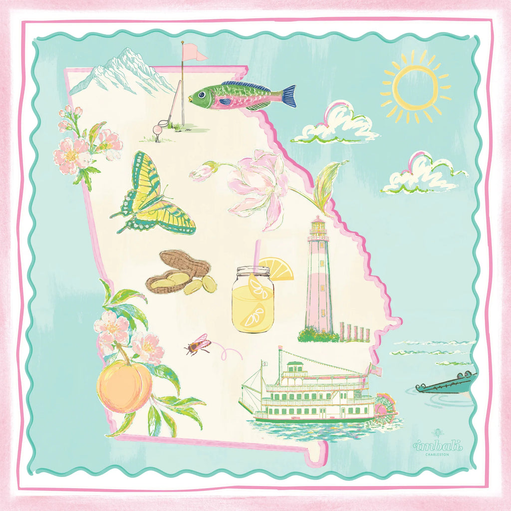 Georgia Icons Printed Satin Scarf