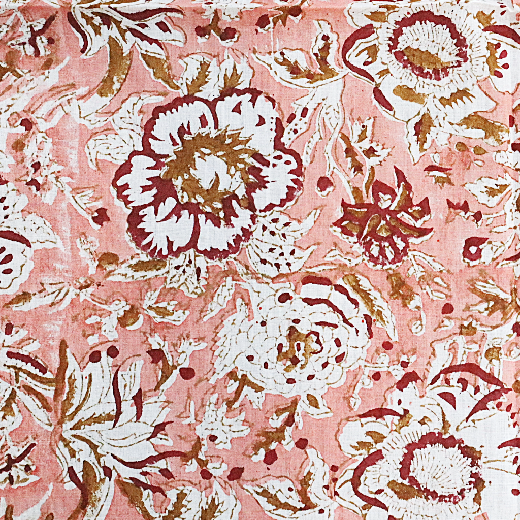 Fire Lillies - Block Printed Cotton Bandana