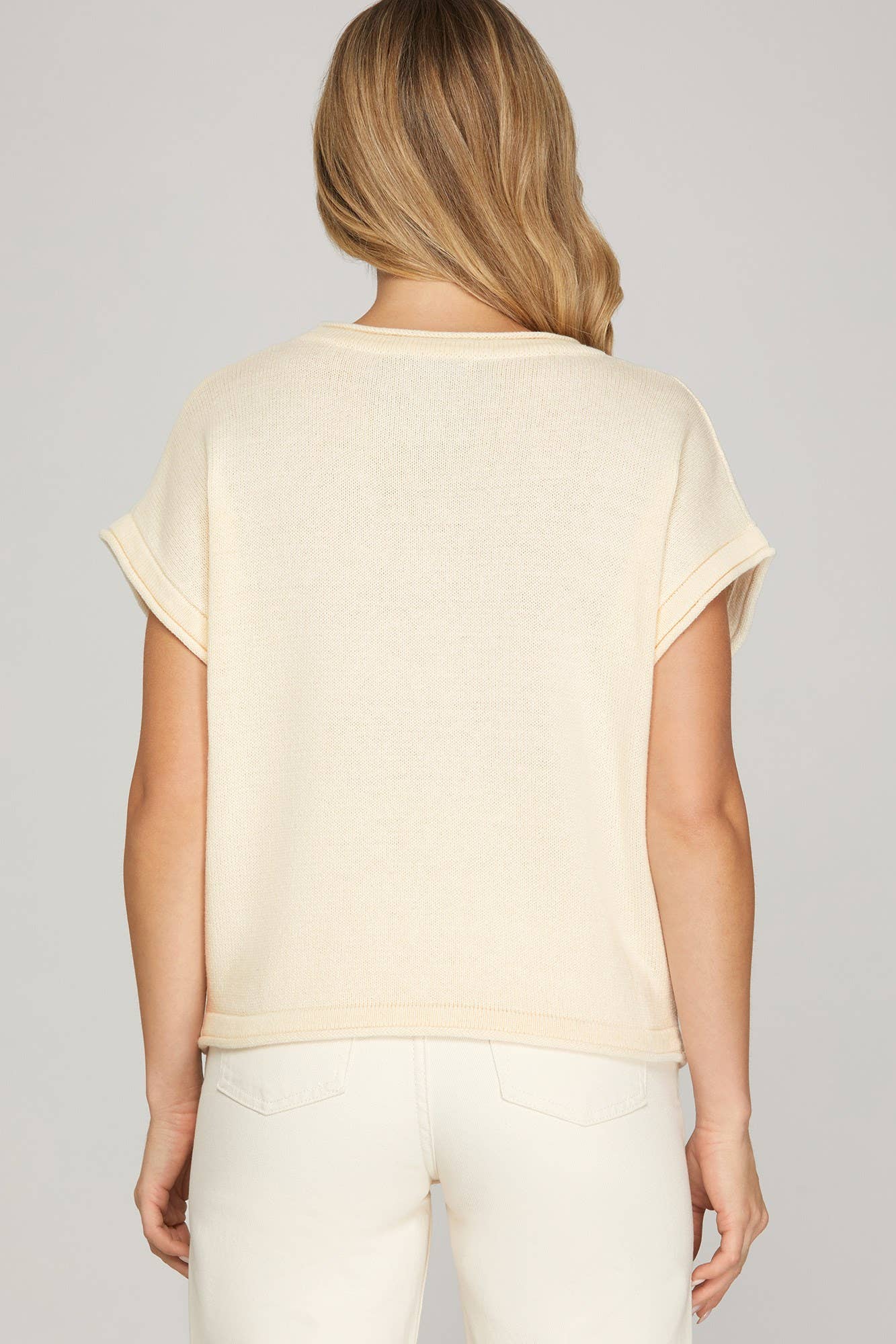 Lemon  Print  Knit Sweater Top