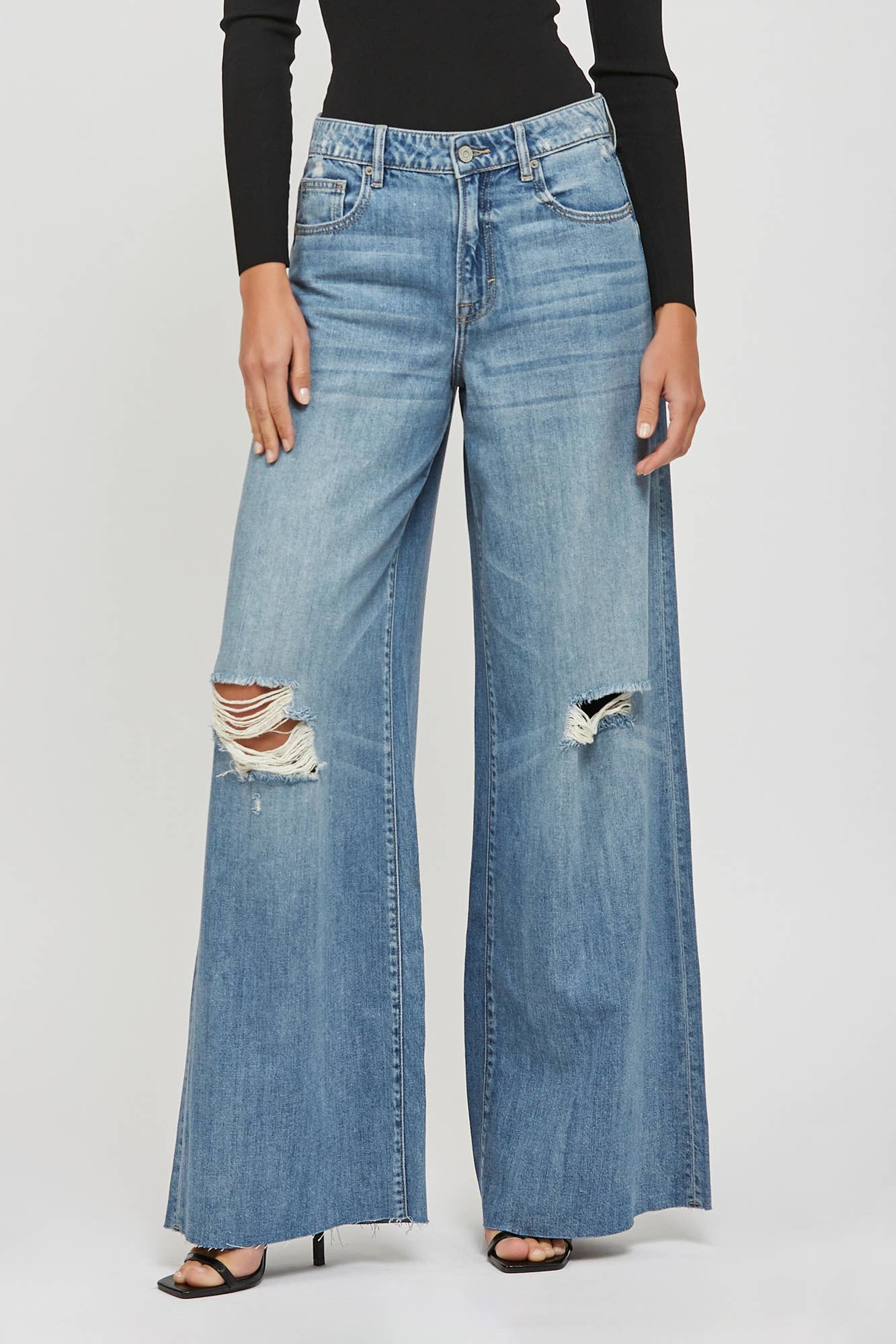 Medium Wash 33" Inseam Super Soft Oversized Wideleg