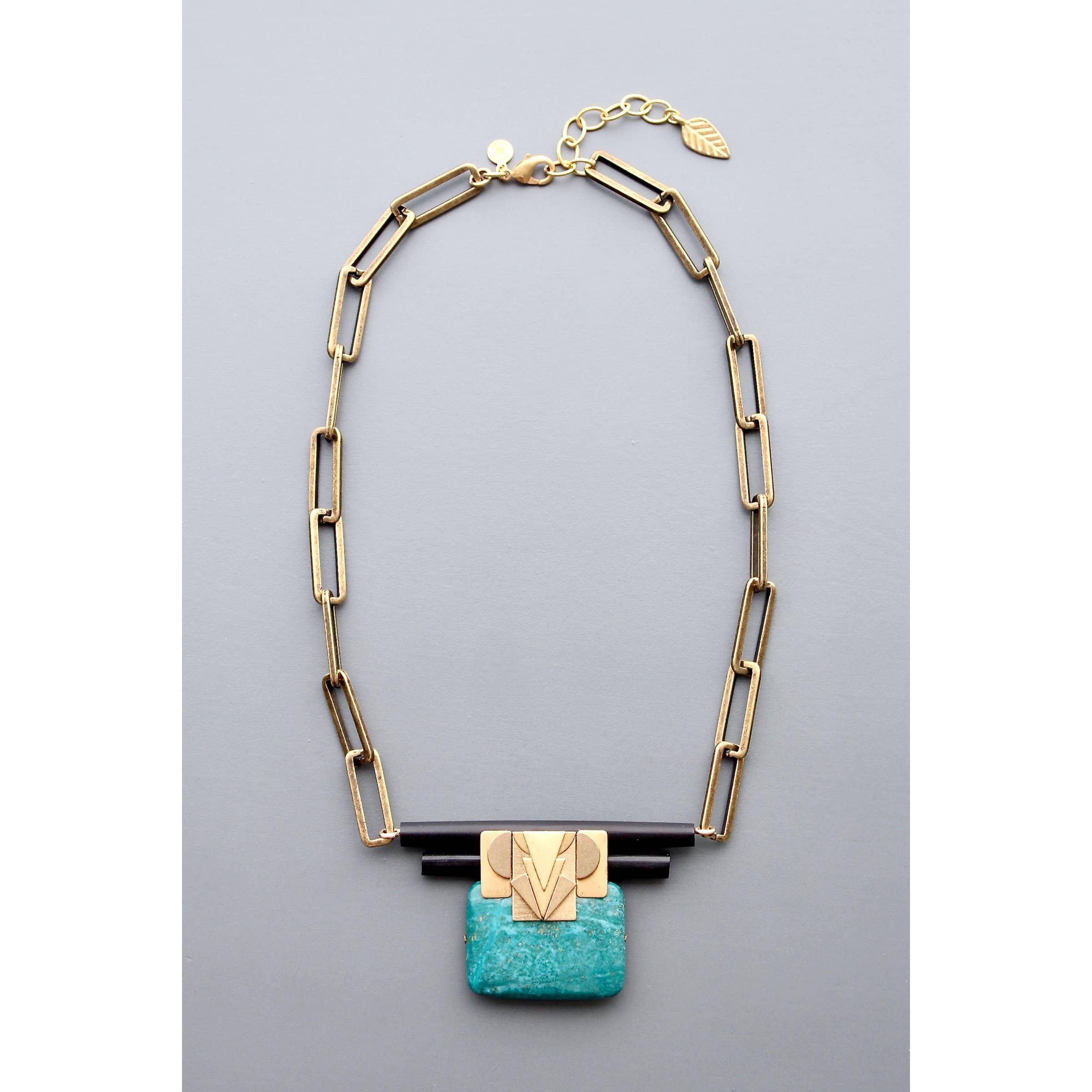 Turquoise Artdeco necklace 519