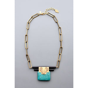 Turquoise Artdeco necklace 519