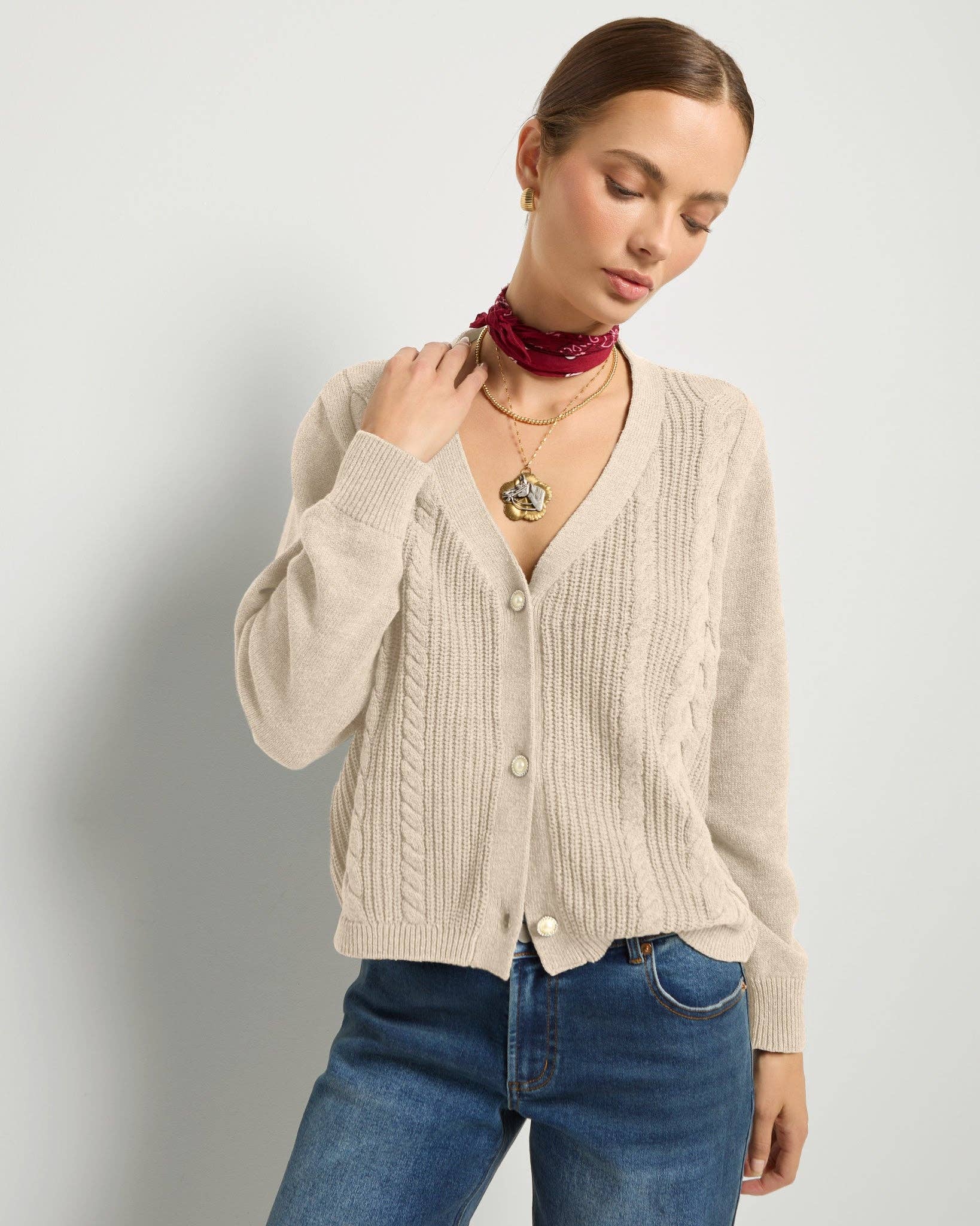 Amethyst Cable Cardigan