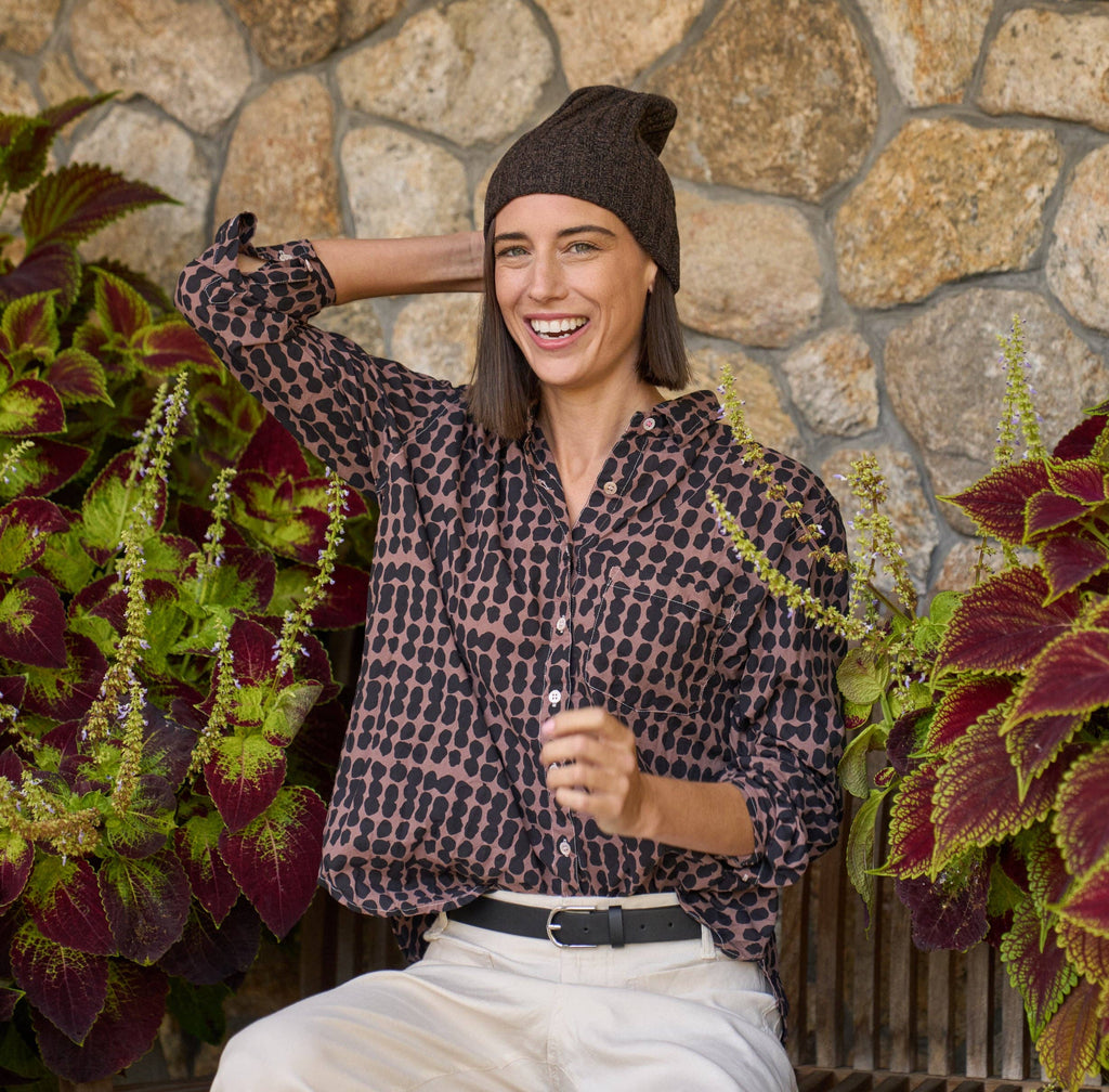 Good Boyfriend Shirt - Messy Dot Milk Chocolate Overdye