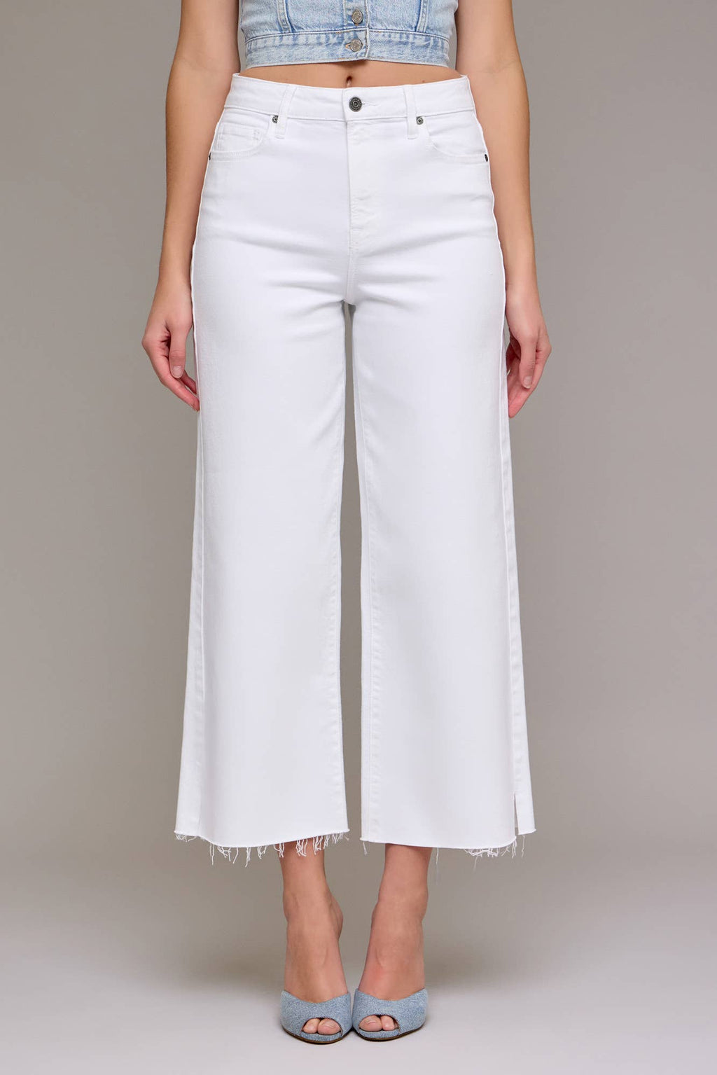 White Clean Cropped Wideleg