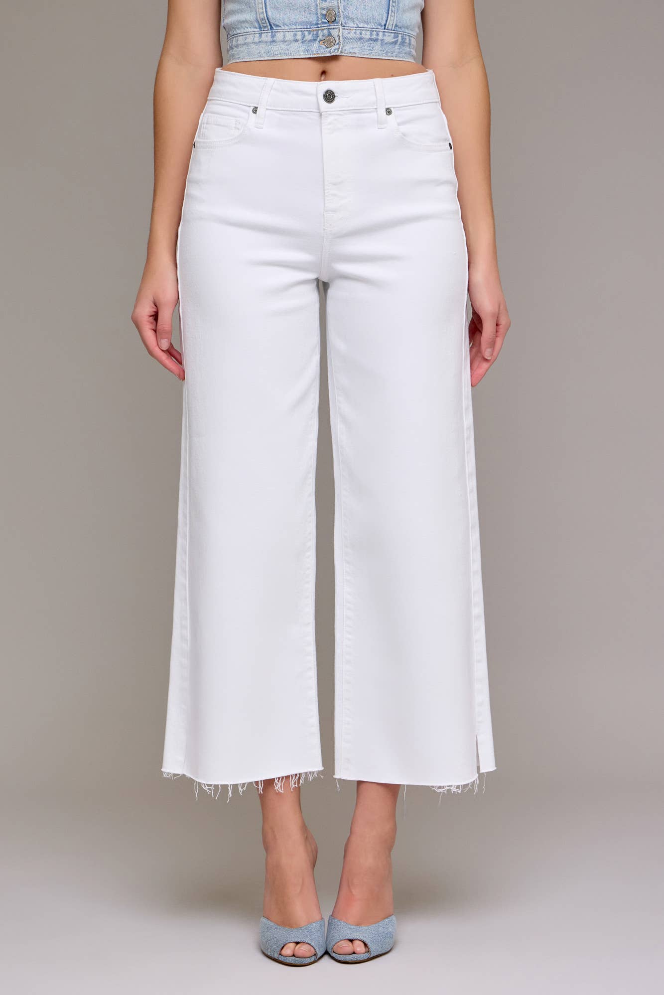 White Clean Cropped Wideleg