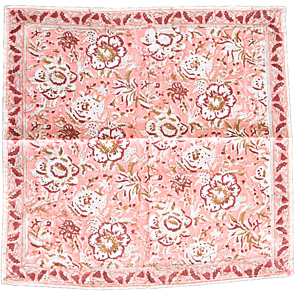 Fire Lillies - Block Printed Cotton Bandana