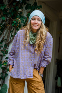 Relaxed Boyfriend Shirt Messy Dot - Lavender