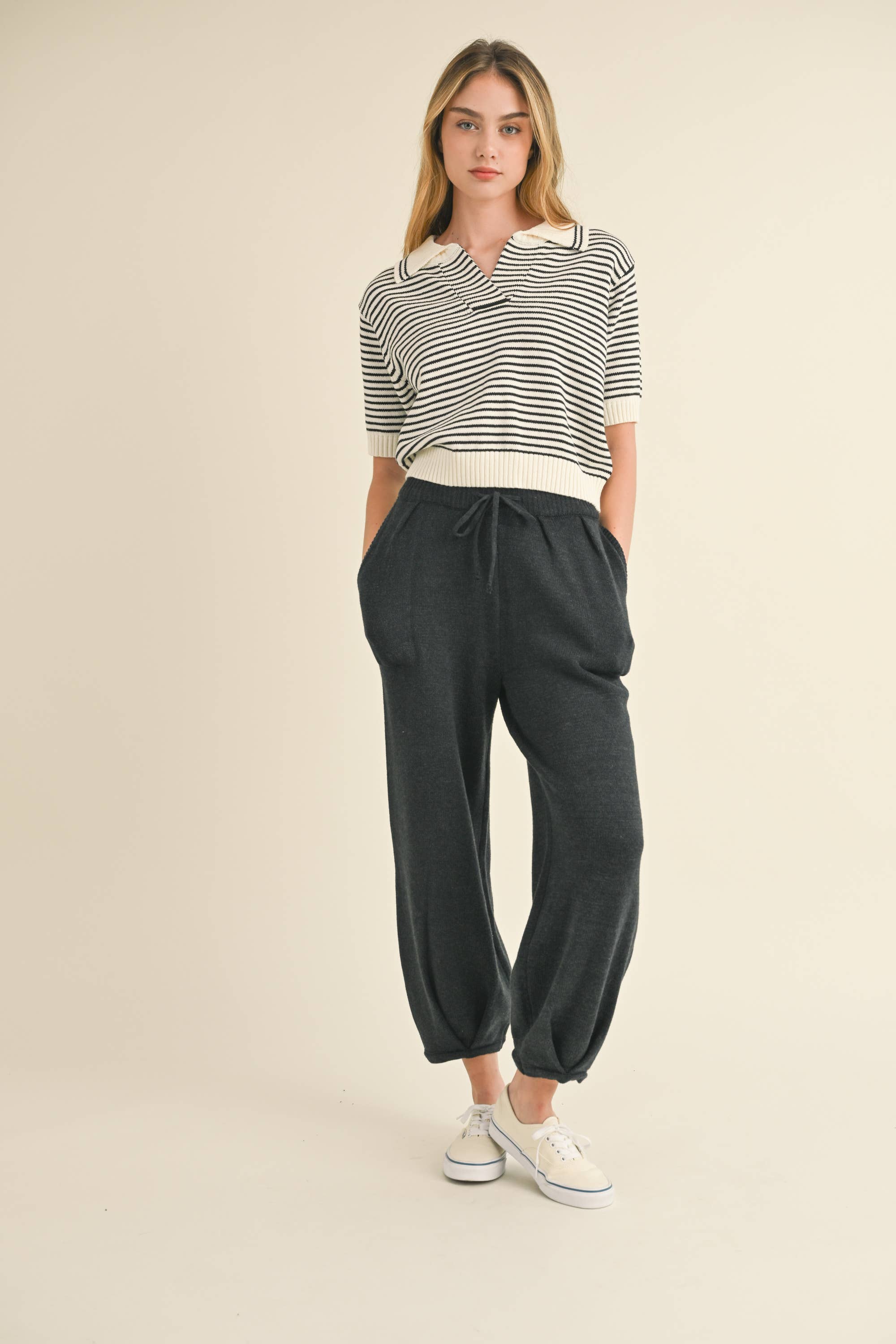 Collared Knit  Top