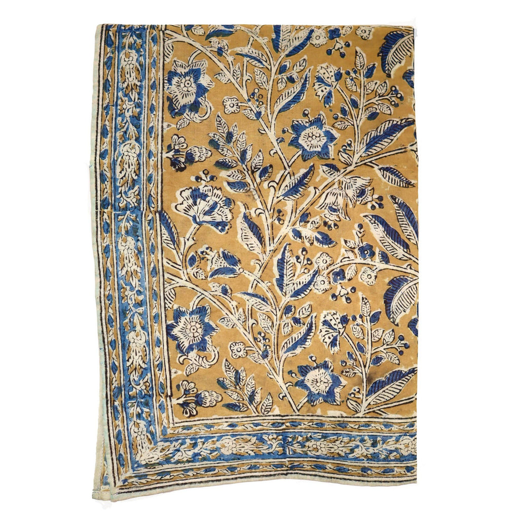 Sapphire Bloom - Kalamkari Cotton Bandana