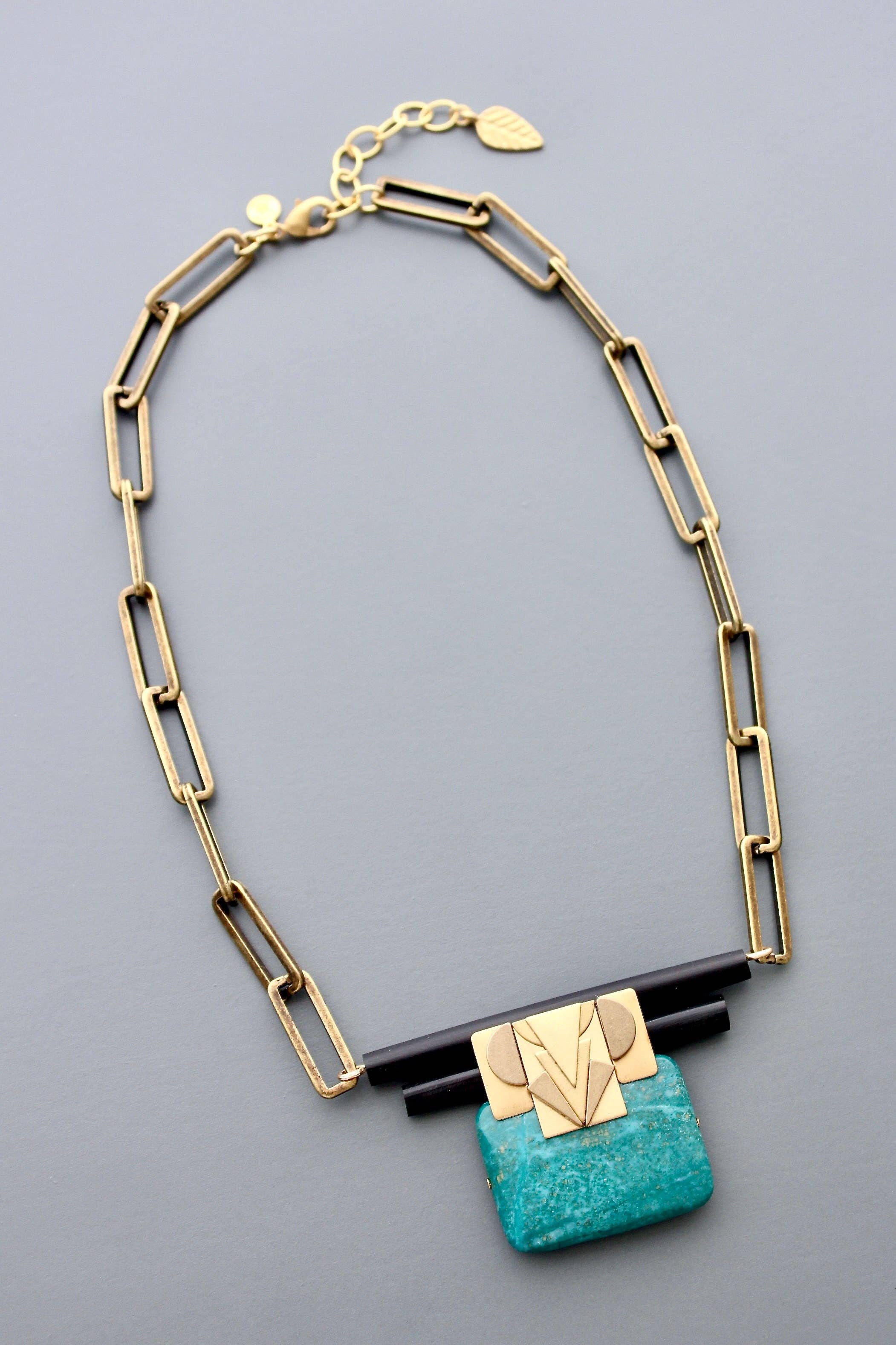 Turquoise Artdeco necklace 519