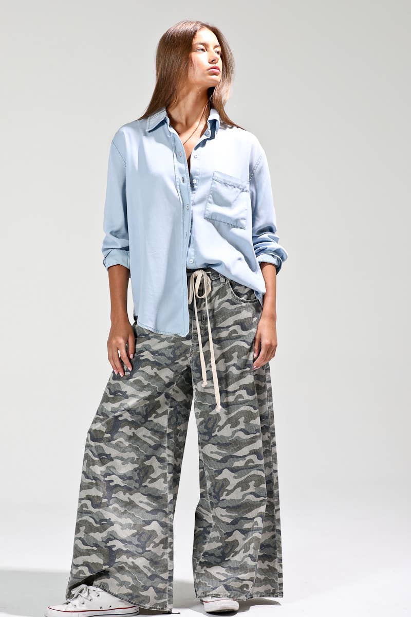 Button Down Lyocell Shirt ~ Light Denim