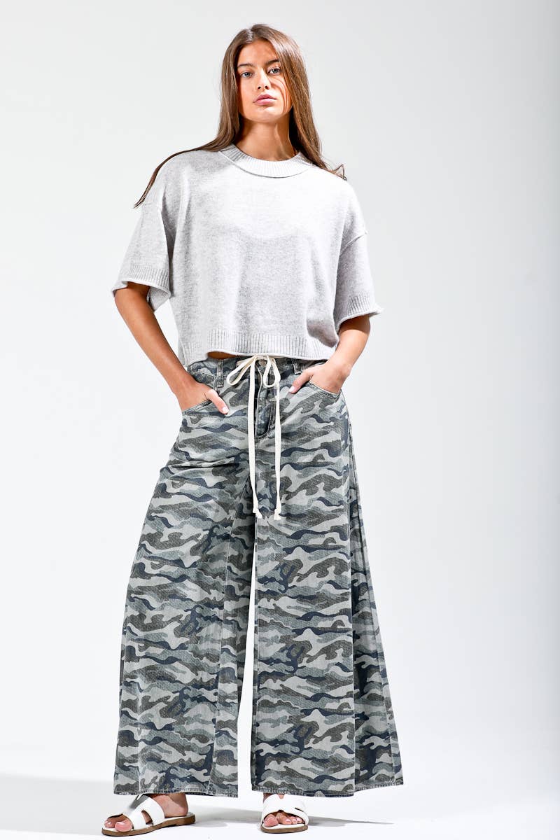 Wide Camo Pants Camo Green