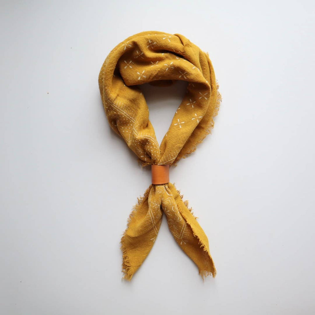 Desert Gold Classic Print Naturally Dyed Bandana G1