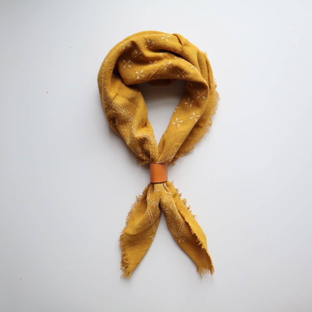 Desert Gold Classic Print Naturally Dyed Bandana G1