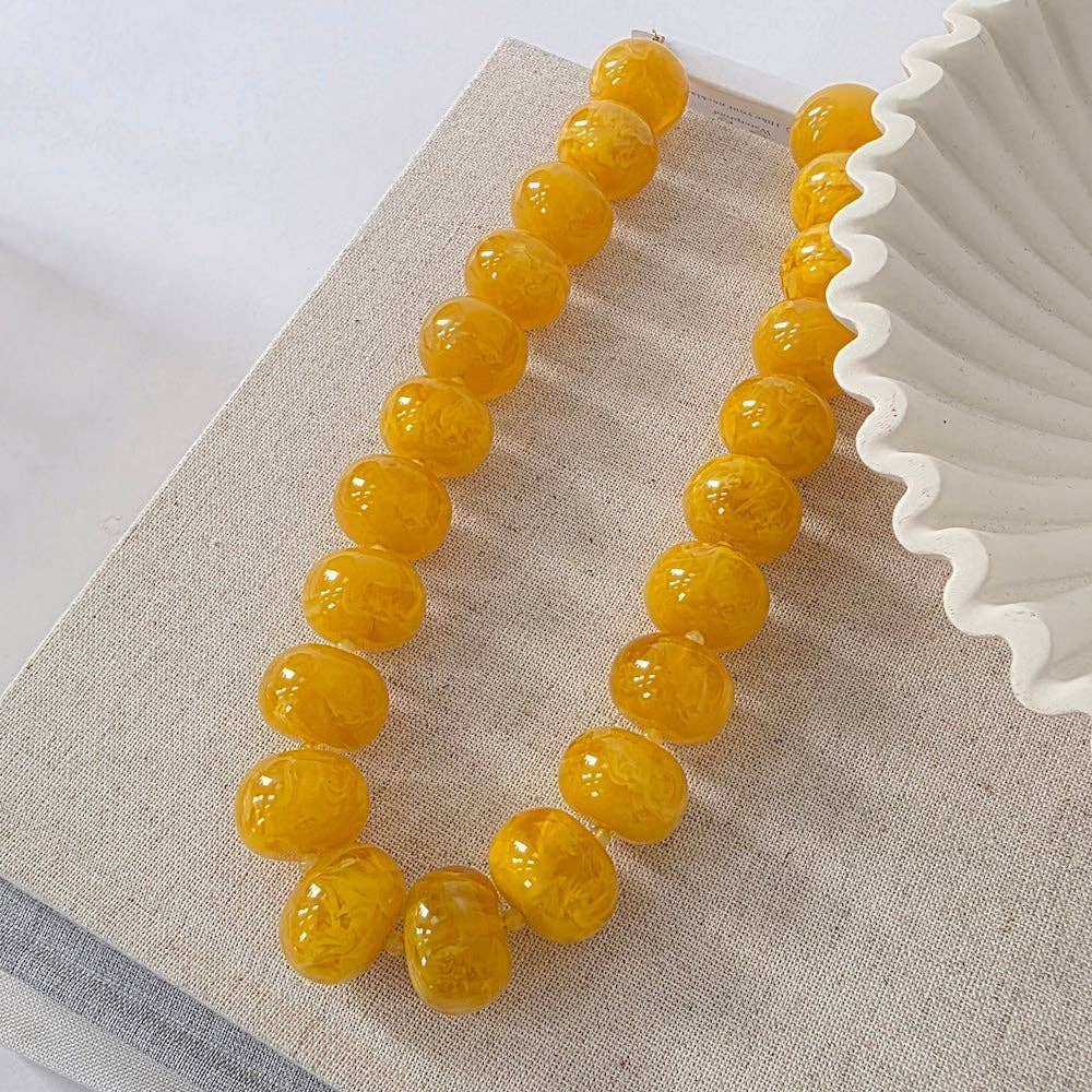Bella Beaded Necklace - WATERPROOF: Honey
