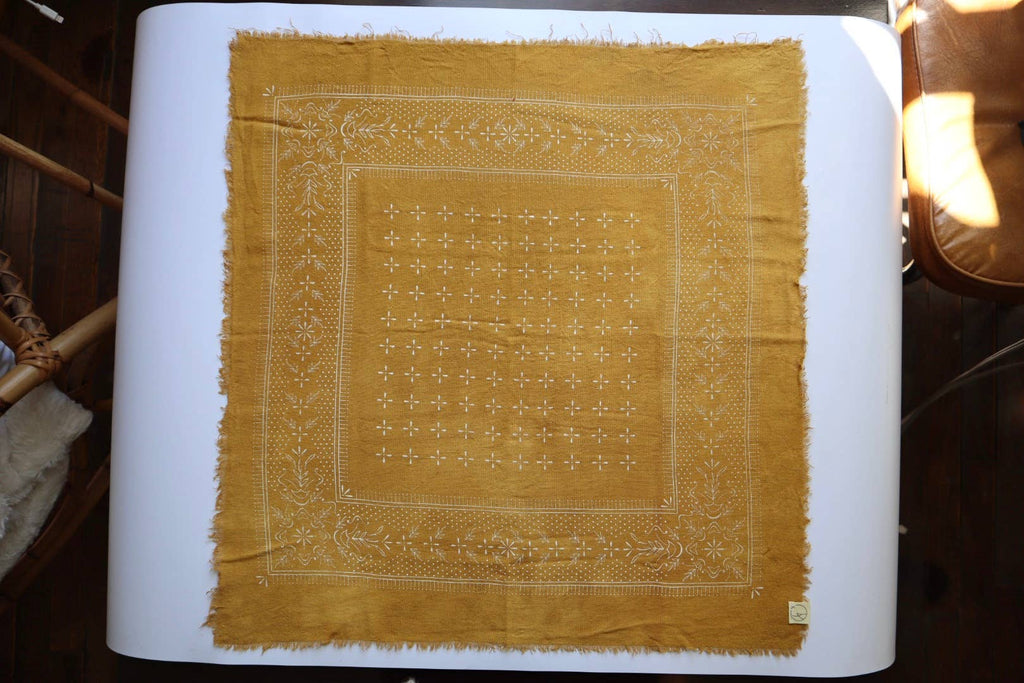 Desert Gold Classic Print Naturally Dyed Bandana G1