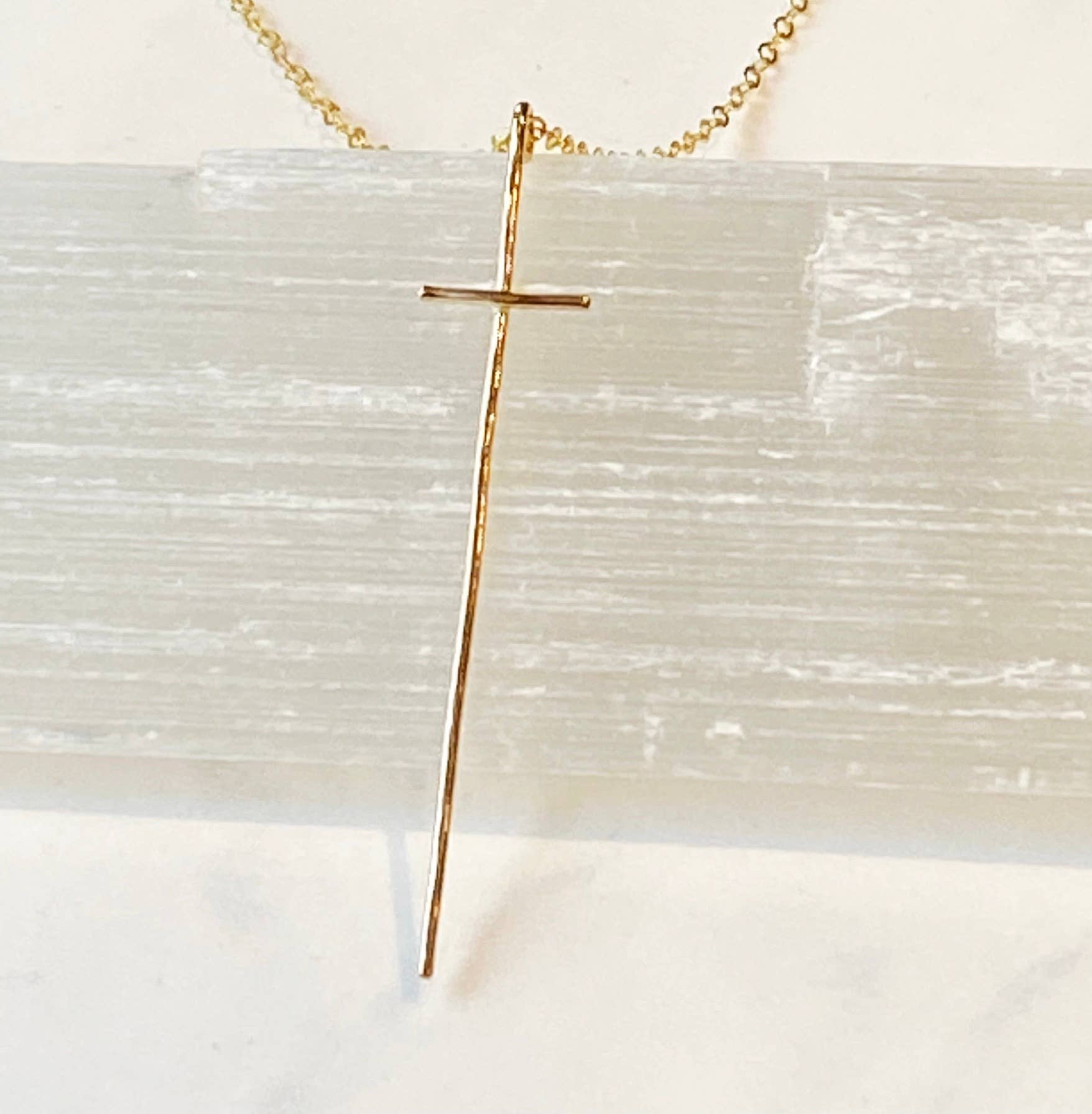 Modern cross necklace-14kt gold filled Q8
