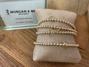 Morgan & Me 4mm gold filled bracelet with floating heart Z6