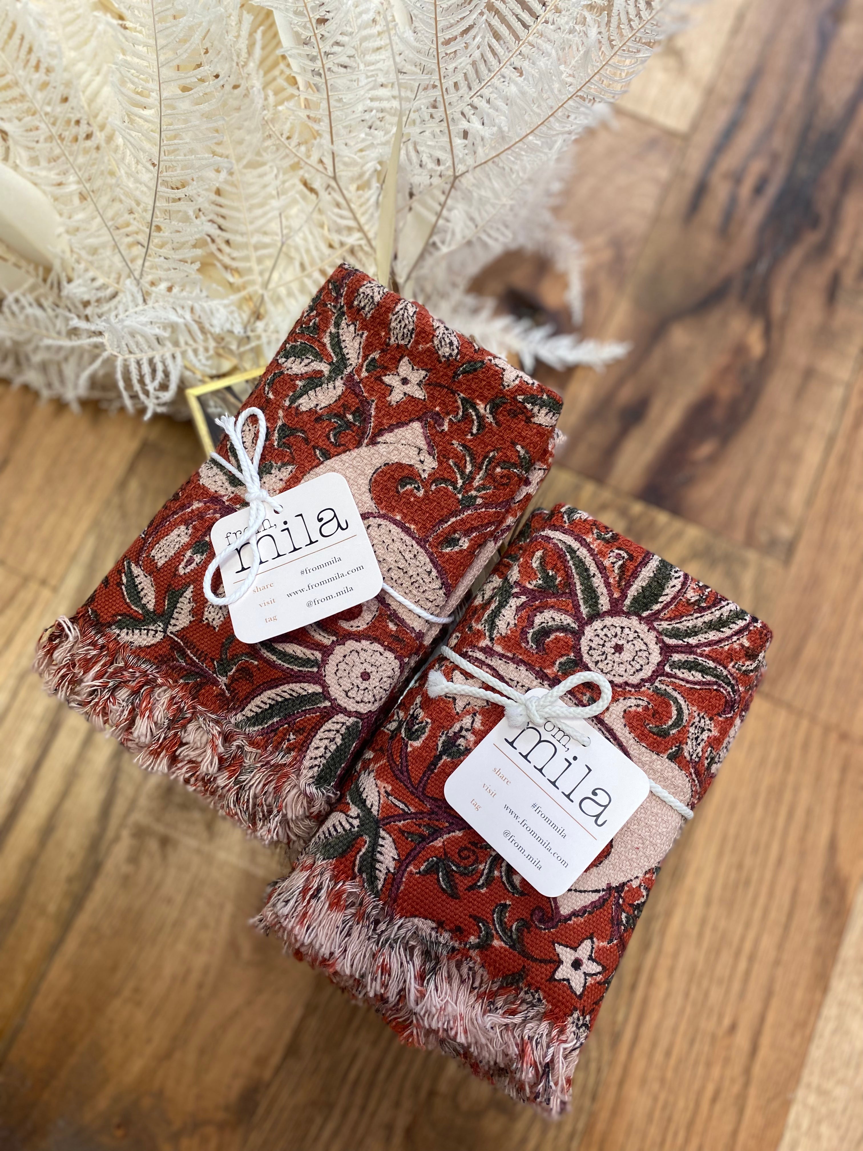 Rouge Hand Towels From, Mila