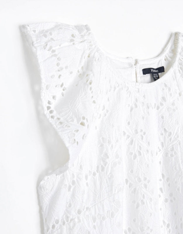 Kaia Eyelet Dress - White