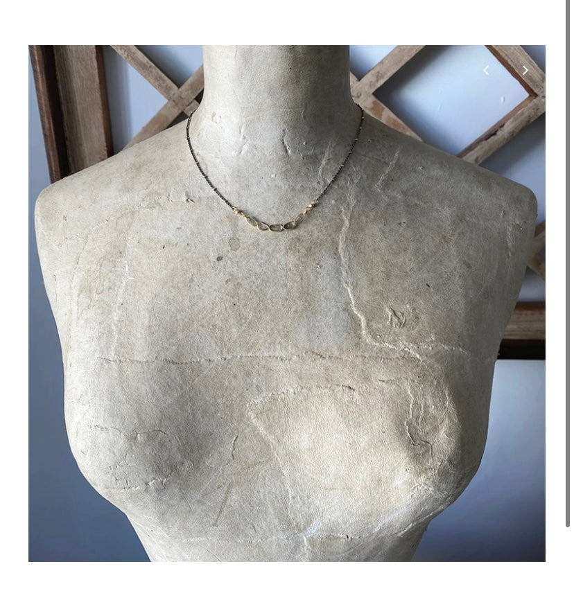 Golden Diamond Slice Collar Necklace N2512-OG-A