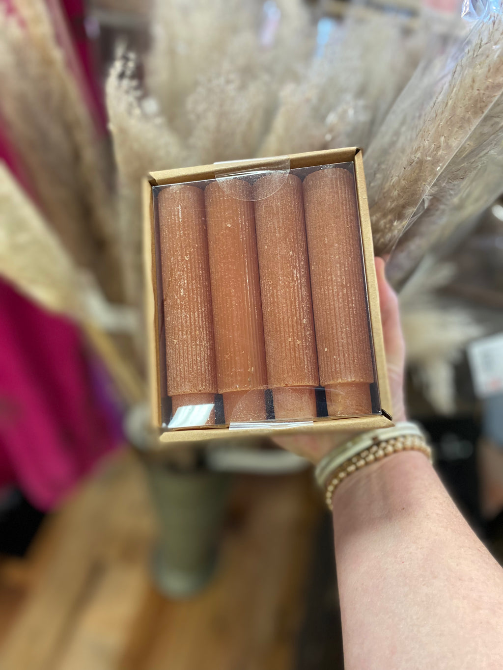 Unscented Pleated Taper Candles in Box, Set of 12