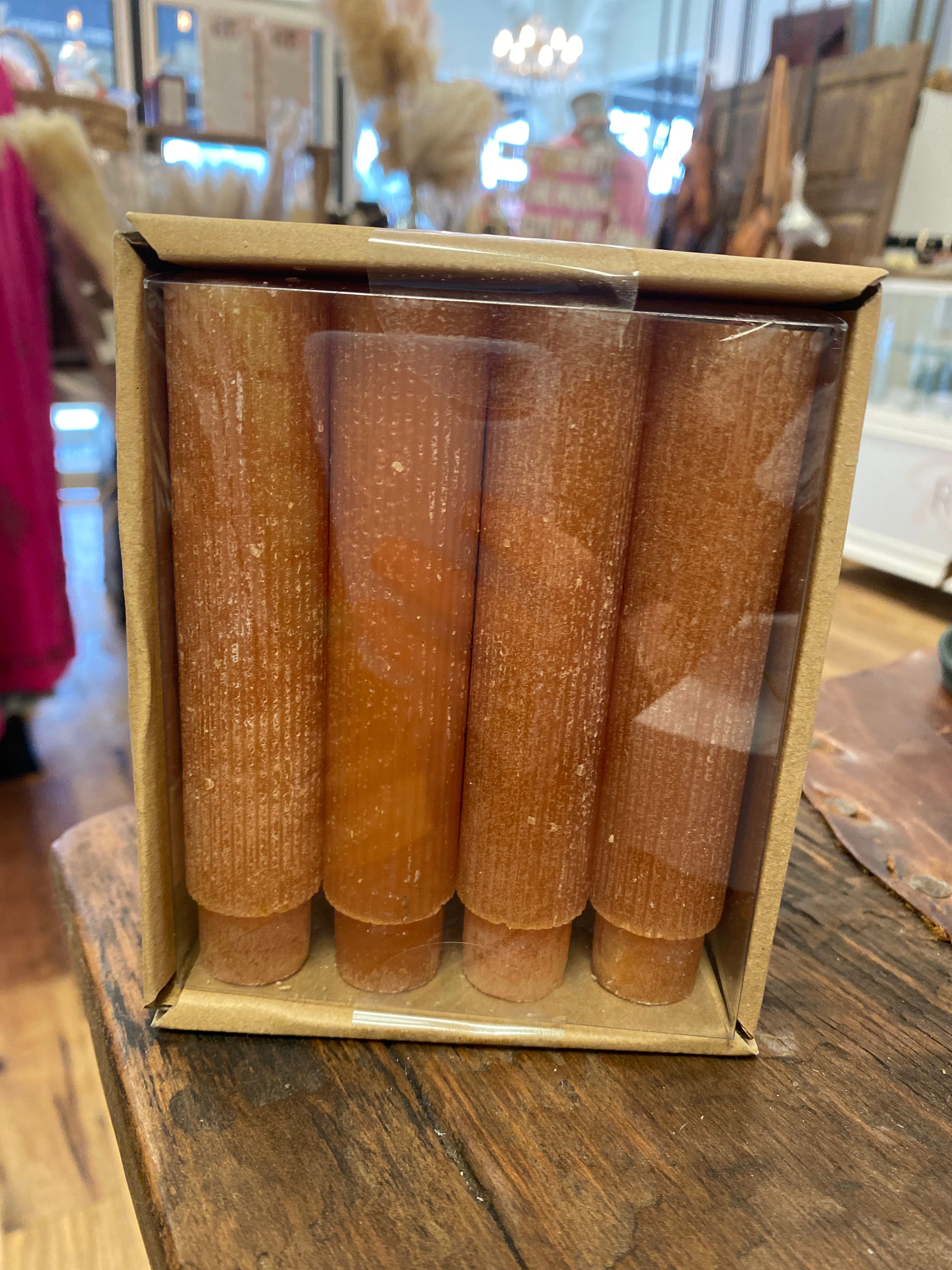Unscented Pleated Taper Candles in Box, Set of 12