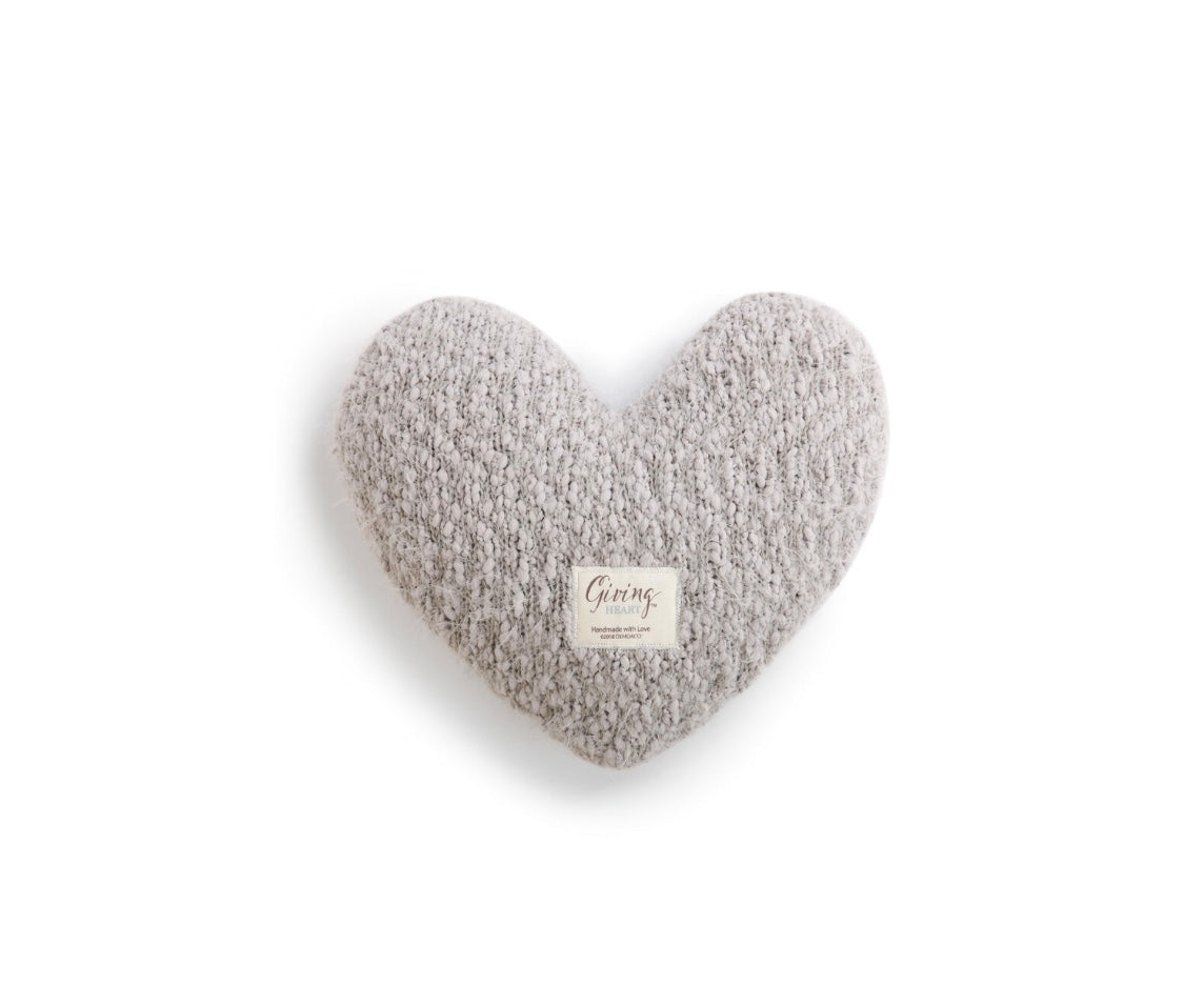Taupe Giving Heart Weighted Pillow