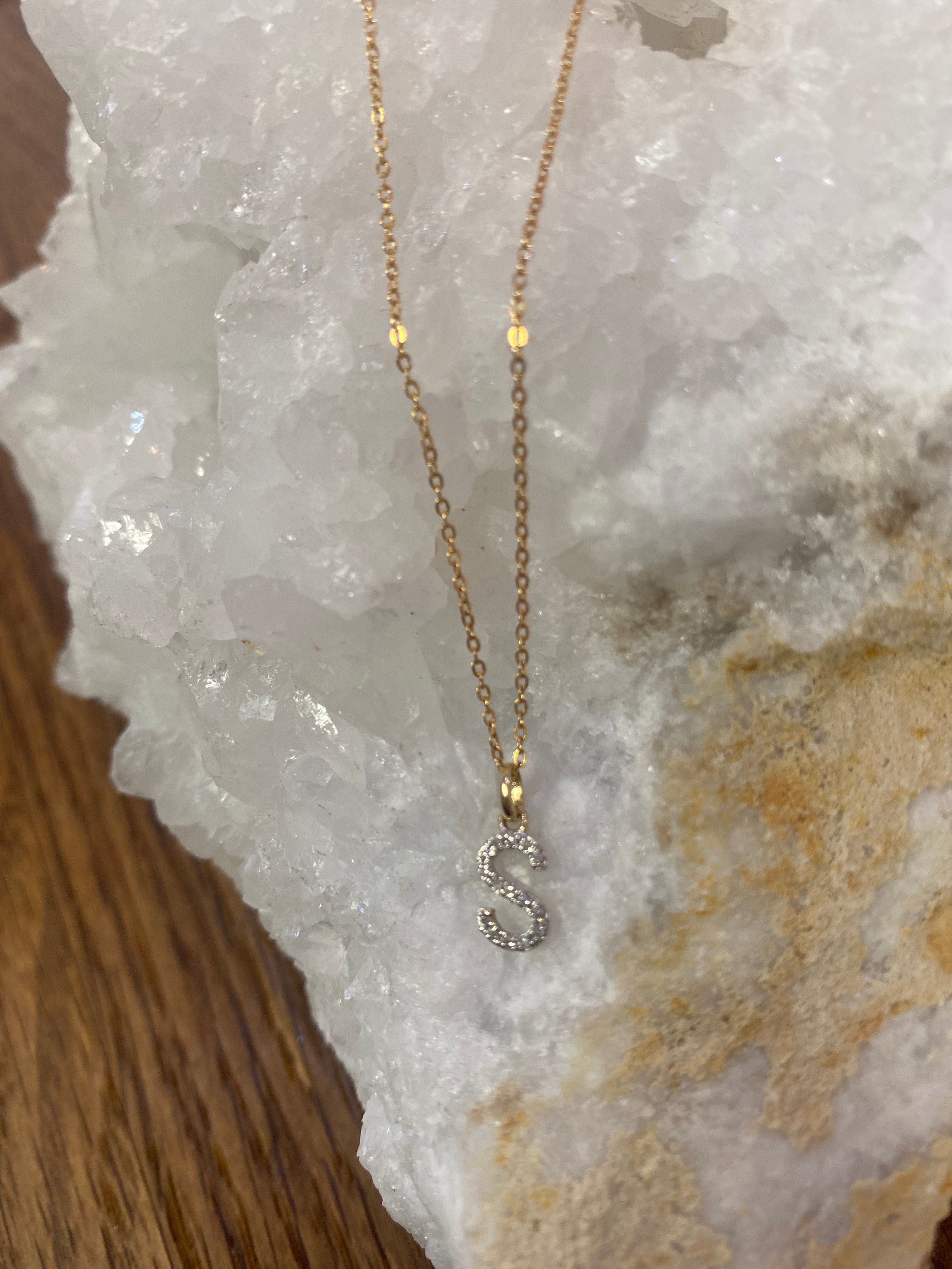 Diamond initial necklace