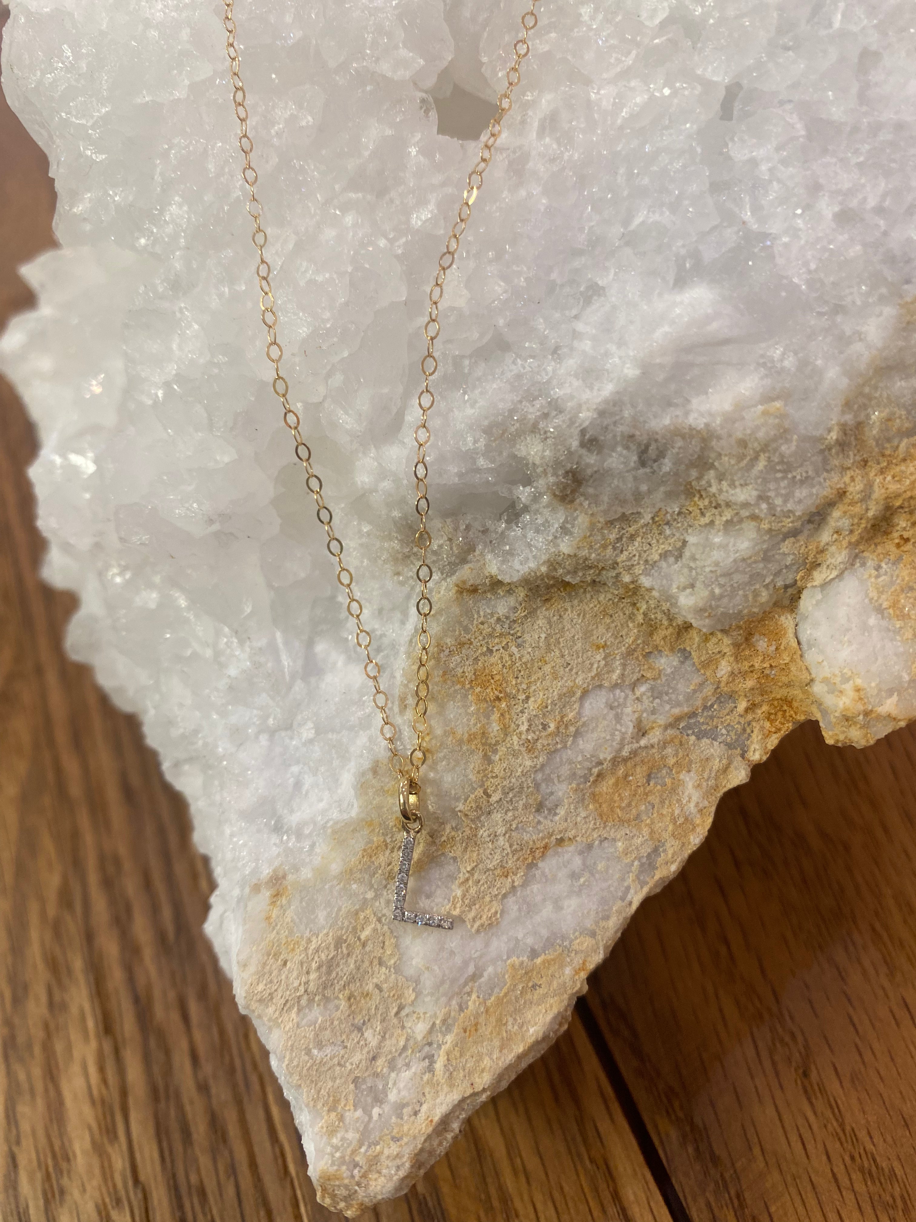 Diamond initial necklace
