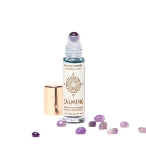 CALMING ROLL-ON - ESSENTIAL OIL AROMATHERAPY W/ AMETHYST CRYSTALS