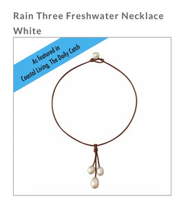 Rain Three Freshwater Necklace White 3040