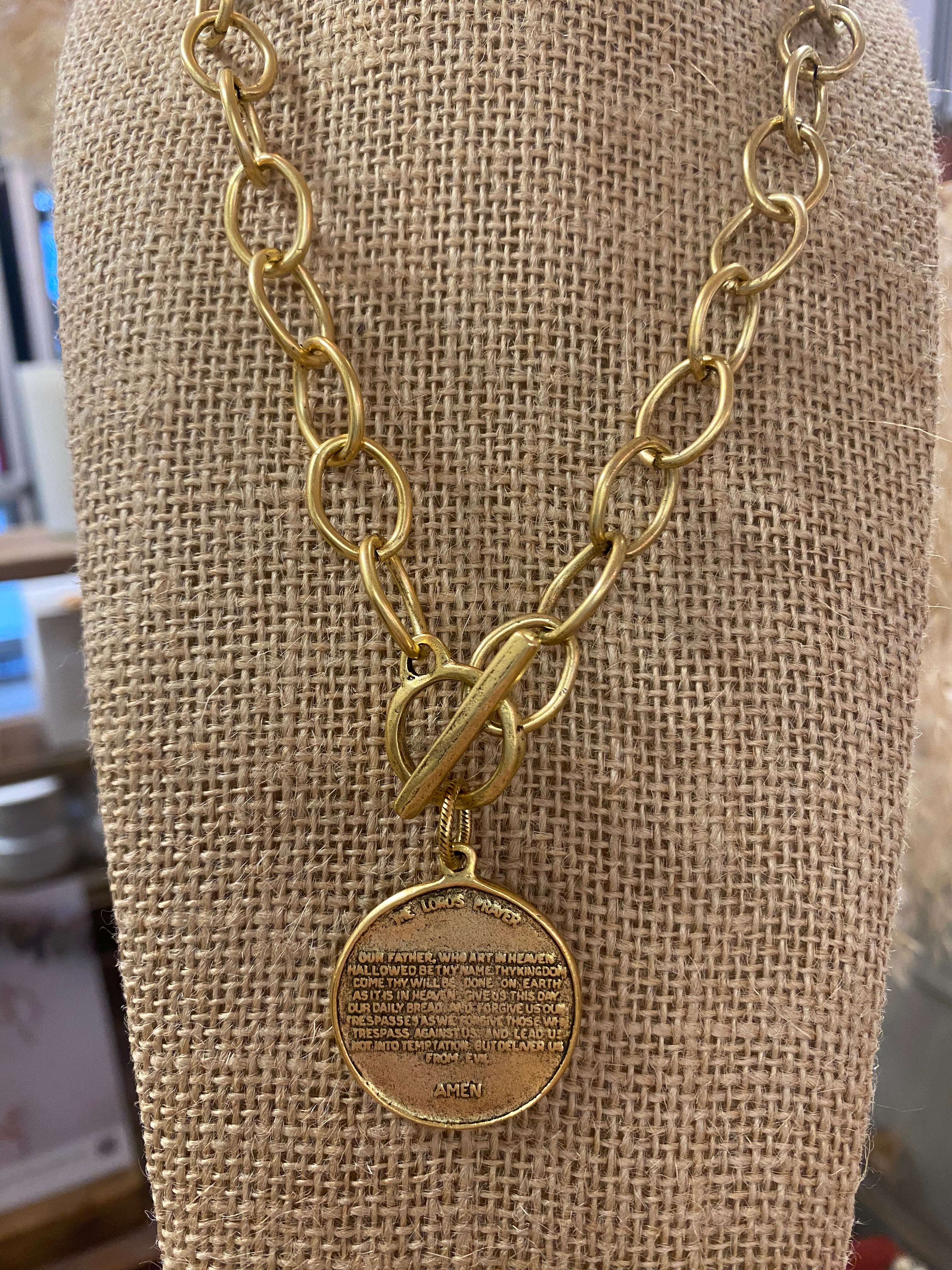 Lord’s Prayer Necklace Gold M9